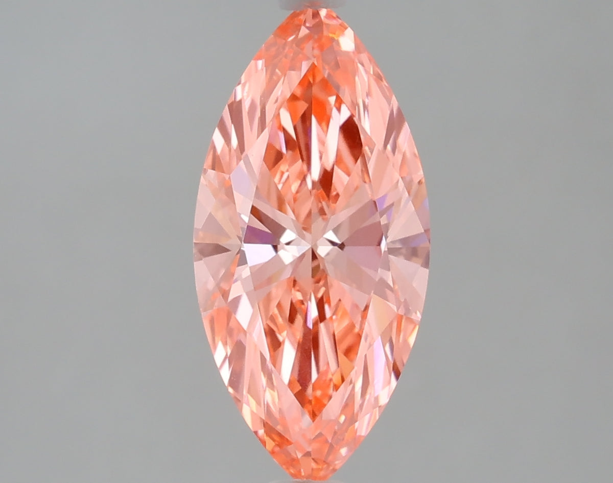 1.59 carat fancy vivid pink marquise lab grown diamond VS1 clarity