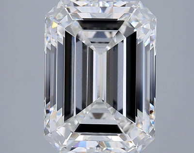 6.10 carat emerald lab grown diamond F color VVS1 clarity