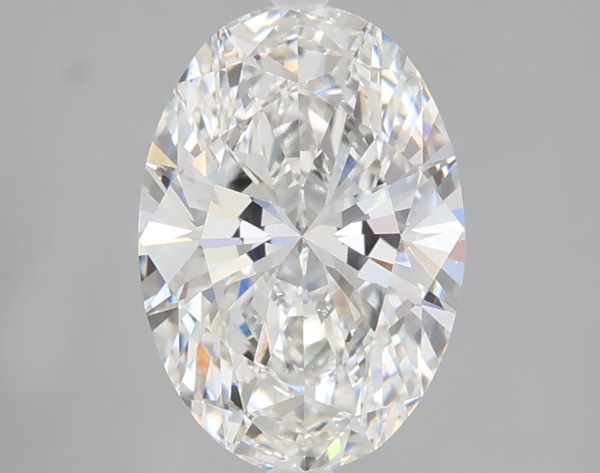 2.05 carat oval lab grown diamond F color VVS2 clarity