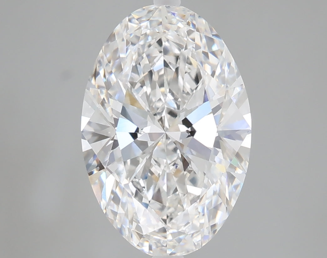 3.02 carat oval lab grown diamond D color VVS2 clarity
