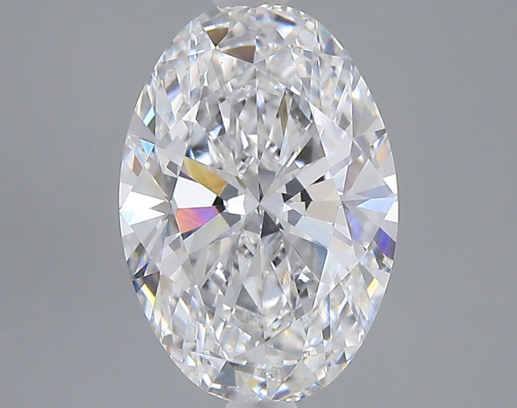 3.02 carat oval lab grown diamond D color VS1 clarity