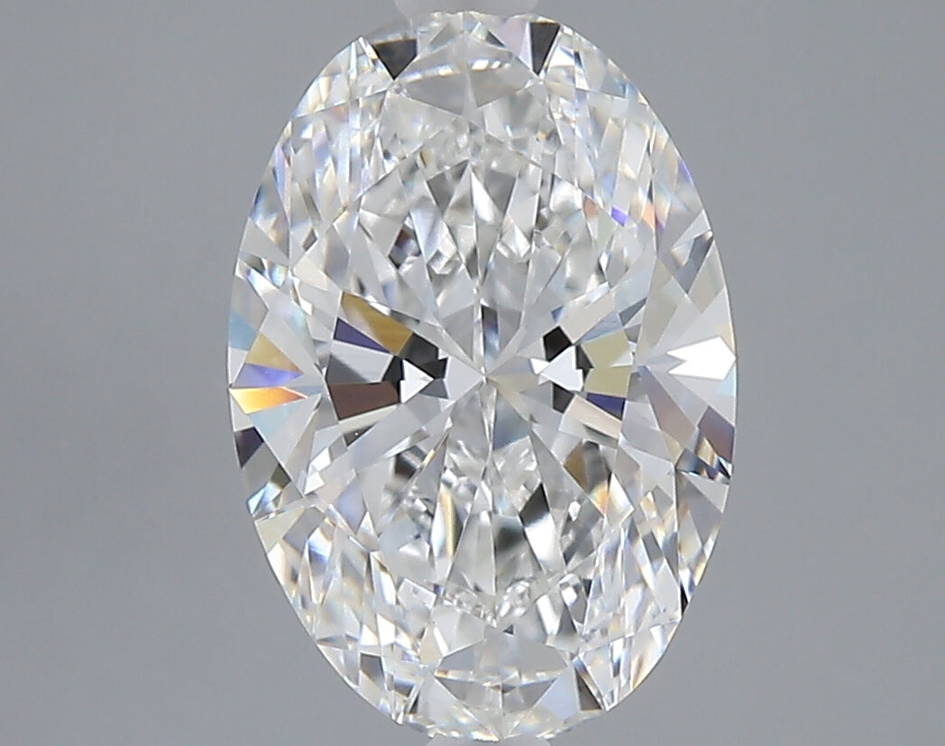 3.05 carat oval lab grown diamond E color VVS2 clarity