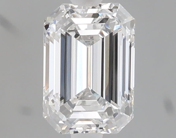 0.83 carat emerald lab grown diamond E color VVS2 clarity