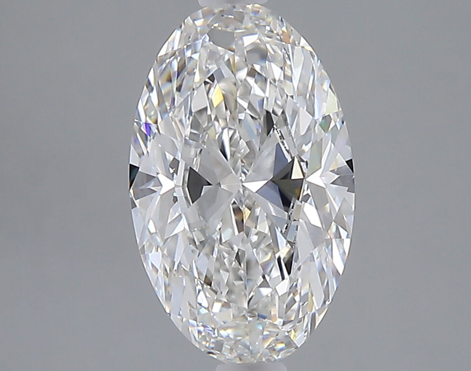 2.08 carat oval lab grown diamond E color VVS2 clarity