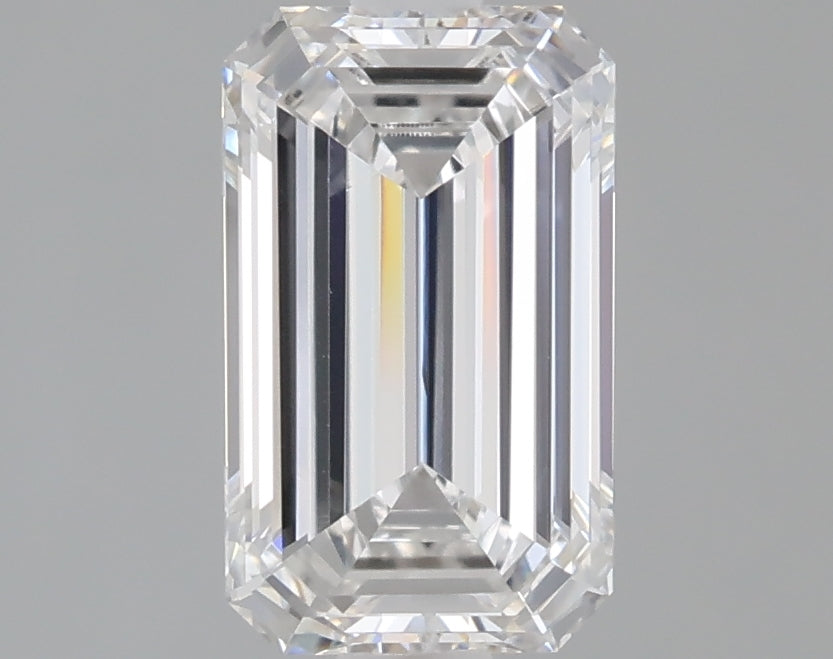 0.89 carat emerald lab grown diamond E color VVS2 clarity