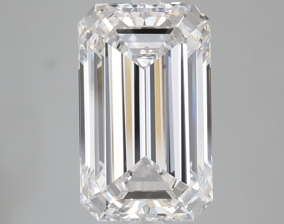3.53 carat emerald lab grown diamond E color VVS2 clarity