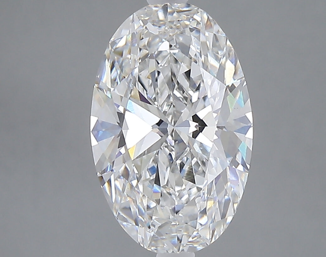 2.56 carat oval lab grown diamond E color VVS2 clarity