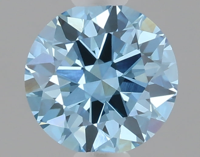 0.58 carat fancy vivid blue round lab grown diamond VVS2 clarity
