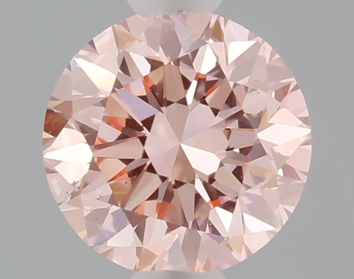 0.78 carat fancy intense pink round lab grown diamond VS1 clarity