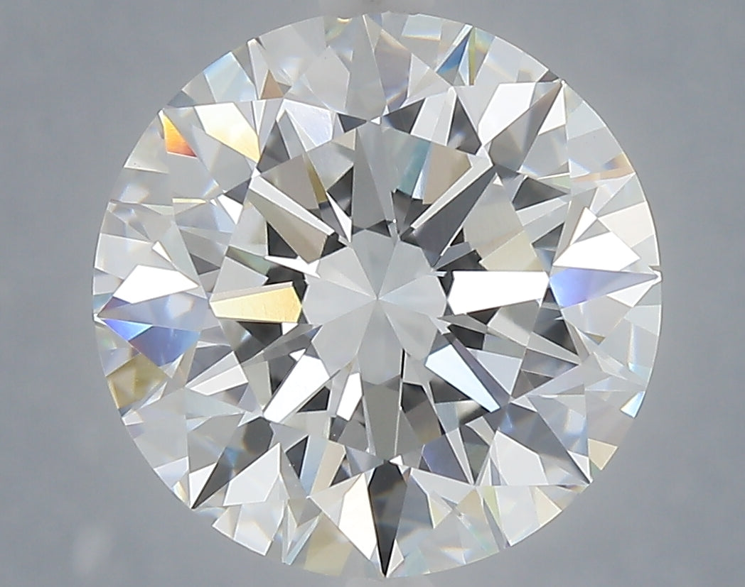 6.04 carat round lab grown diamond E color VVS2 clarity