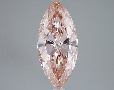 2.89 carat fancy vivid pink marquise lab grown diamond VVS2 clarity
