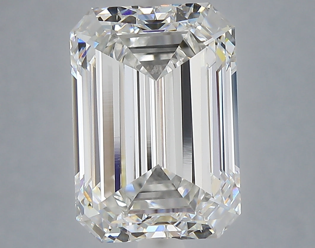 5.10 carat emerald lab grown diamond E color VVS2 clarity