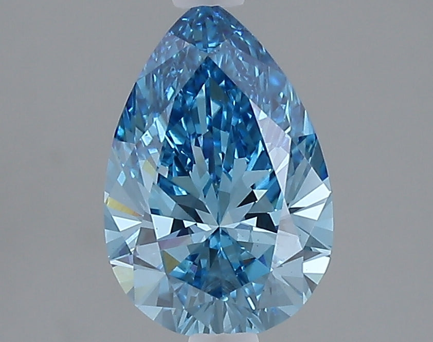 1.51 carat fancy vivid blue pear lab grown diamond VVS2 clarity