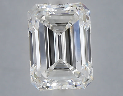 3.04 carat emerald lab grown diamond E color VS1 clarity
