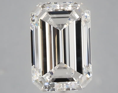 1.58 carat emerald lab grown diamond E color VVS2 clarity