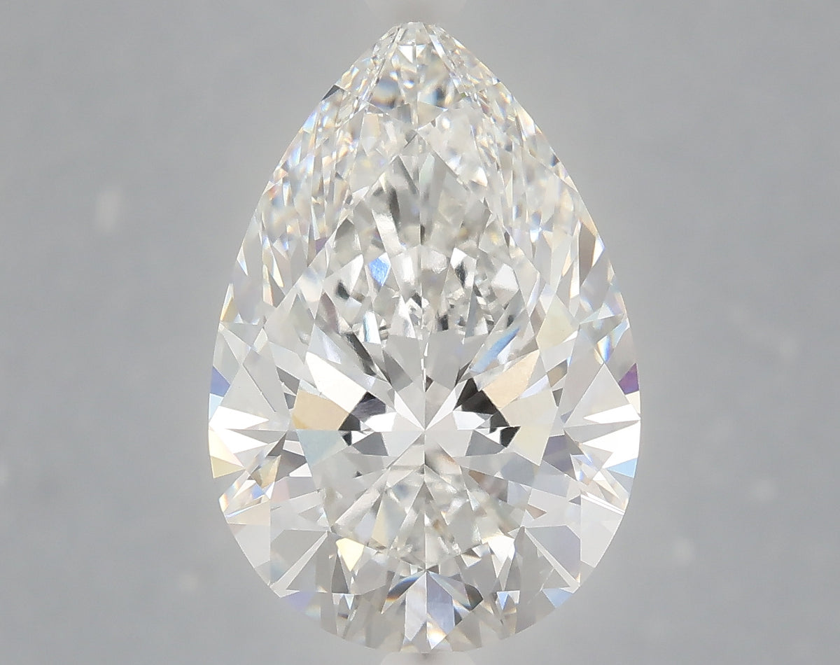 6.04 carat pear lab grown diamond E color VS1 clarity