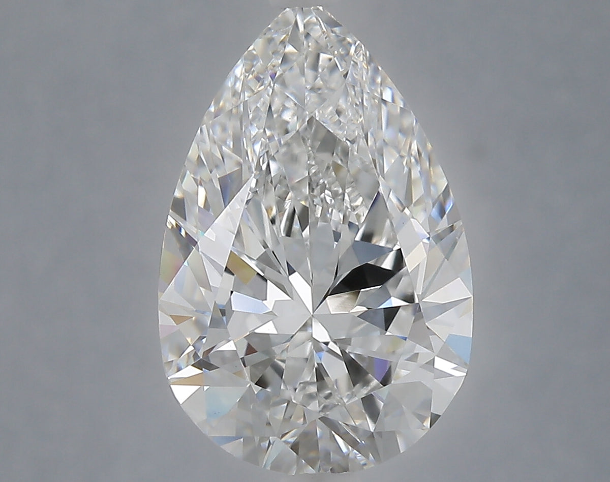 4.09 carat pear lab grown diamond D color VVS2 clarity