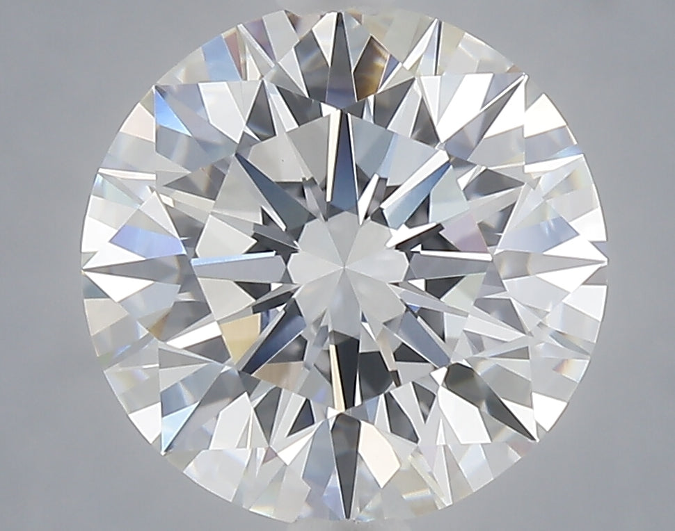 3.08 carat round lab grown diamond E color VVS2 clarity