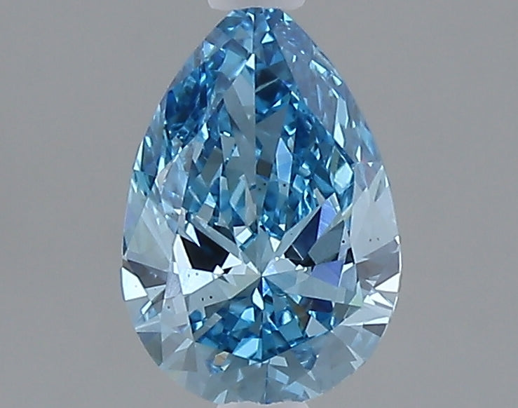 1.00 carat fancy vivid blue pear lab grown diamond VS1 clarity