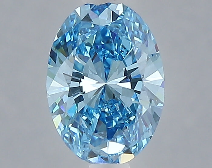 1.02 carat fancy vivid blue oval lab grown diamond VVS2 clarity