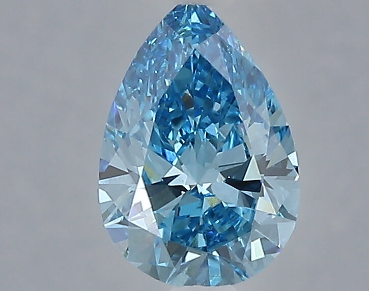 1.01 carat fancy vivid blue pear lab grown diamond VS1 clarity