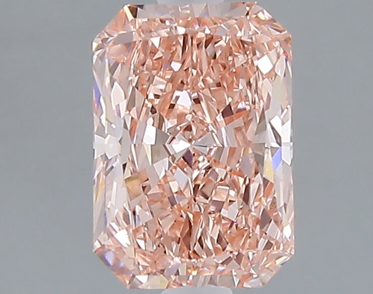 1.58 carat fancy vivid pink radiant lab grown diamond VS1 clarity