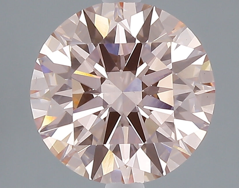 3.01 carat fancy intense pink round lab grown diamond VS1 clarity