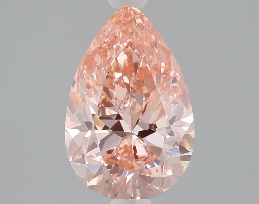 1.54 carat fancy vivid pink pear lab grown diamond VS2 clarity