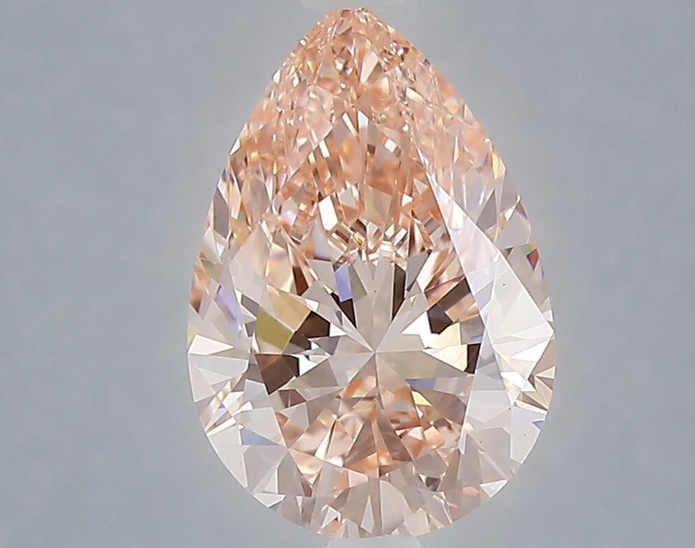 2.50 carat fancy vivid pink pear lab grown diamond VVS2 clarity