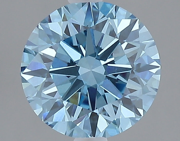 2.01 carat fancy vivid blue round lab grown diamond VVS2 clarity