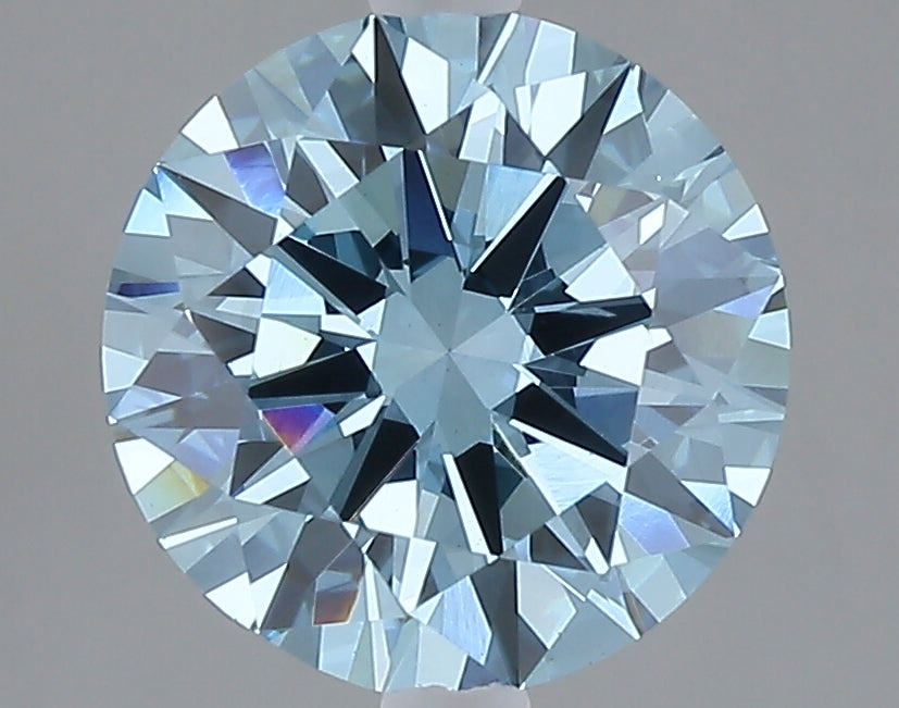 3.00 carat fancy vivid blue round lab grown diamond VVS2 clarity