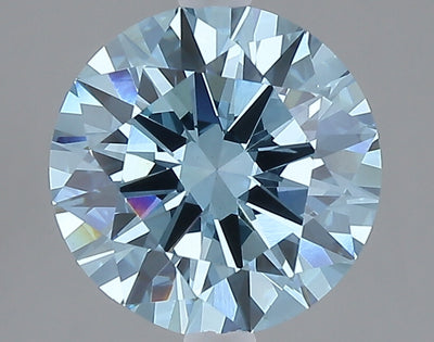 3.00 carat fancy vivid blue round lab grown diamond VVS2 clarity