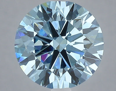 2.50 carat fancy vivid blue round lab grown diamond VVS2 clarity
