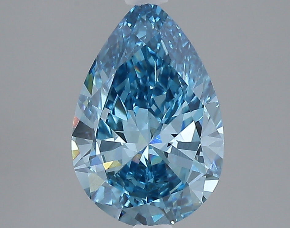 2.00 carat fancy vivid blue pear lab grown diamond VS1 clarity