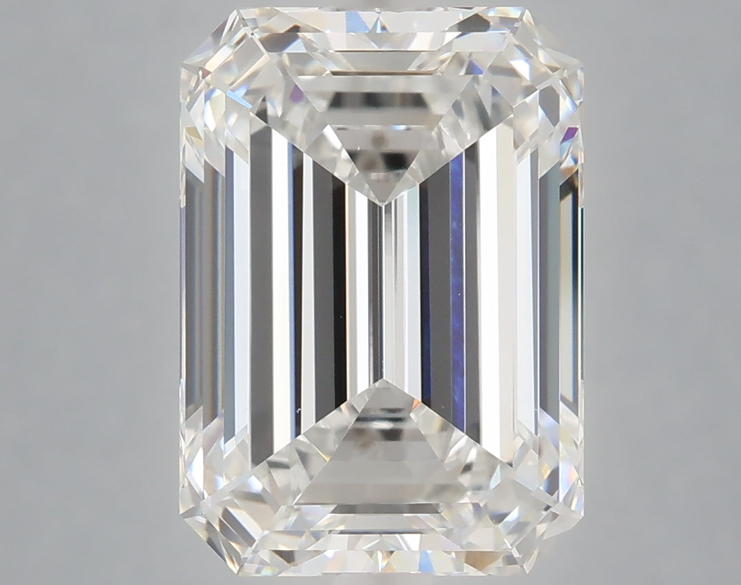 6.03 carat emerald lab grown diamond E color VS1 clarity