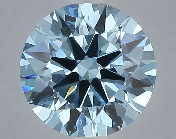 2.02 carat fancy vivid blue round lab grown diamond VVS2 clarity