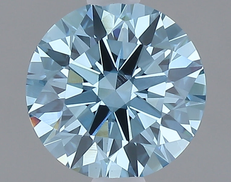 1.05 carat fancy vivid blue round lab grown diamond VVS2 clarity