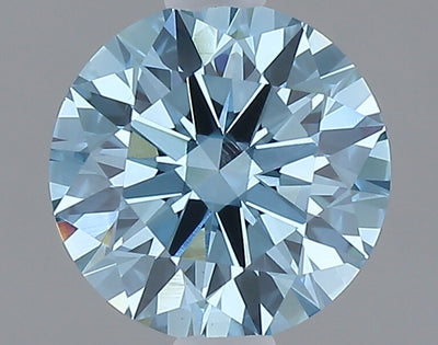 1.05 carat fancy vivid blue round lab grown diamond VVS2 clarity