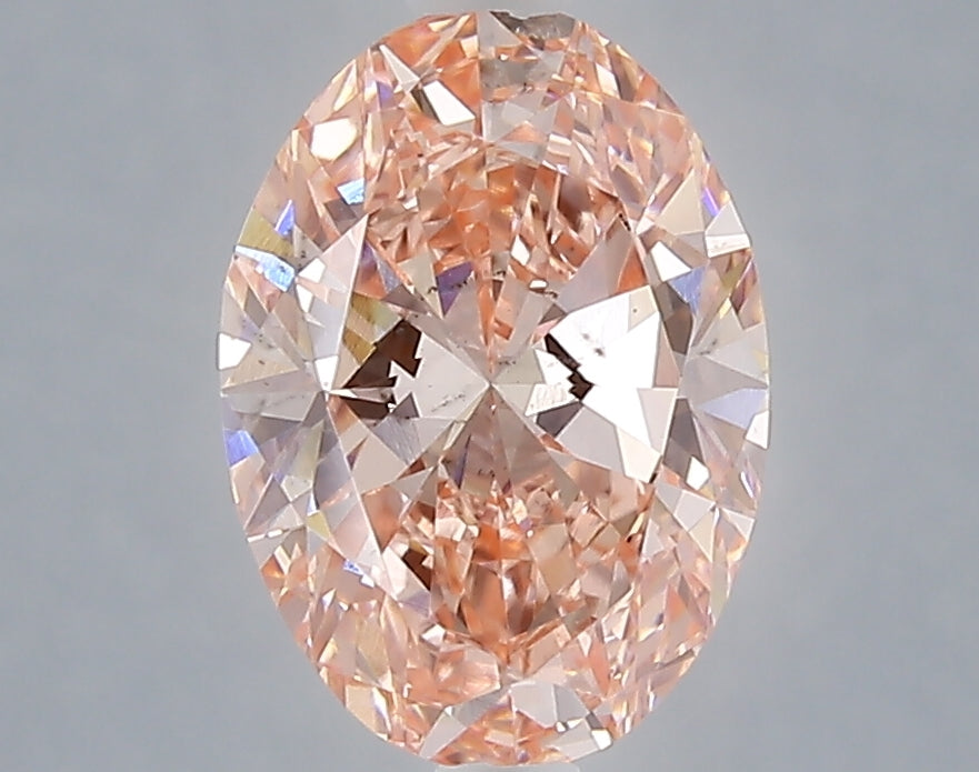 2.04 carat fancy vivid pink oval lab grown diamond SI1 clarity