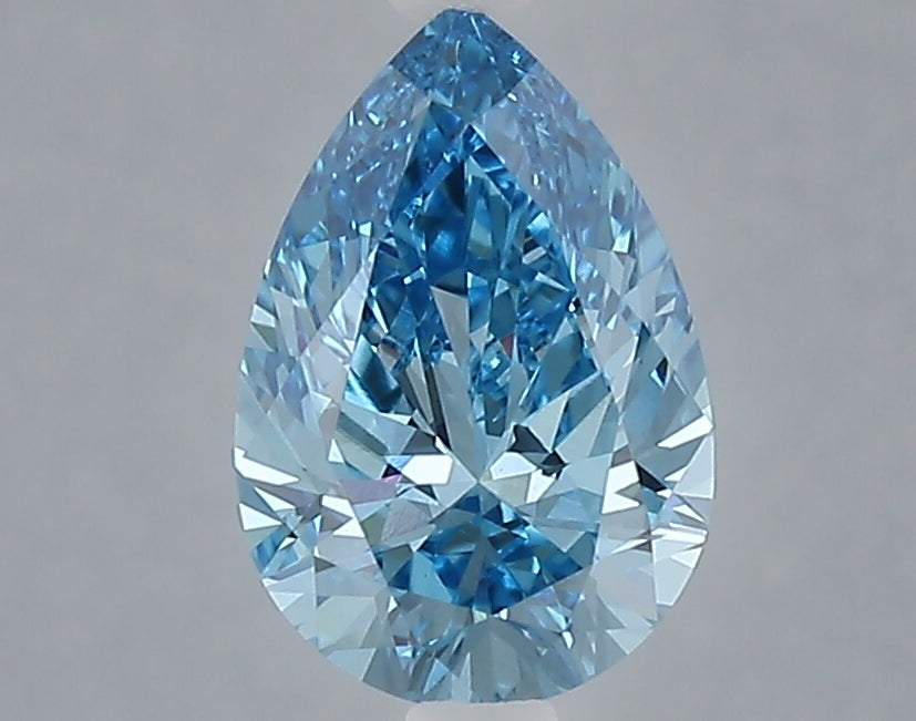 1.41 carat fancy vivid blue pear lab grown diamond VVS2 clarity