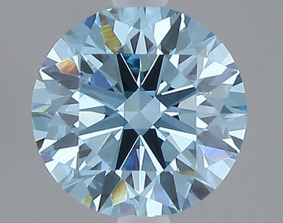 2.01 carat fancy vivid blue round lab grown diamond VS1 clarity