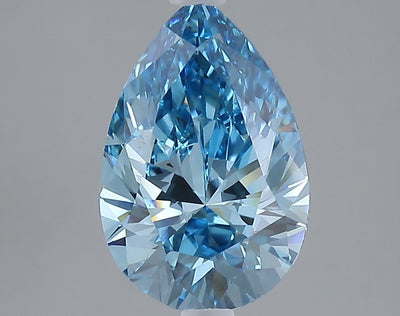 2.43 carat fancy vivid blue pear lab grown diamond VS2 clarity