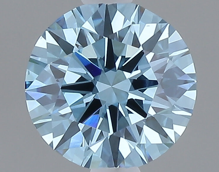 1.09 carat fancy vivid blue round lab grown diamond VS1 clarity