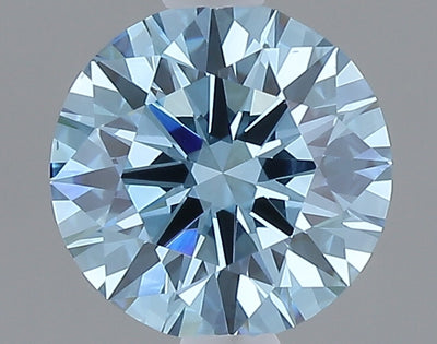 1.09 carat fancy vivid blue round lab grown diamond VS1 clarity