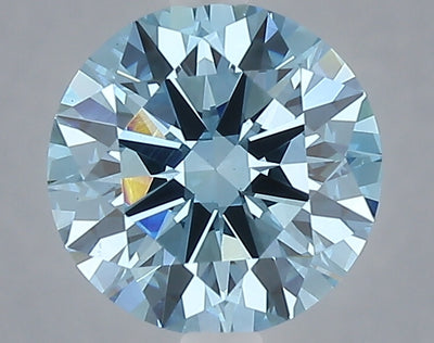 2.03 carat fancy vivid blue round lab grown diamond VS1 clarity
