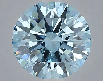 2.02 carat fancy vivid blue round lab grown diamond VVS2 clarity
