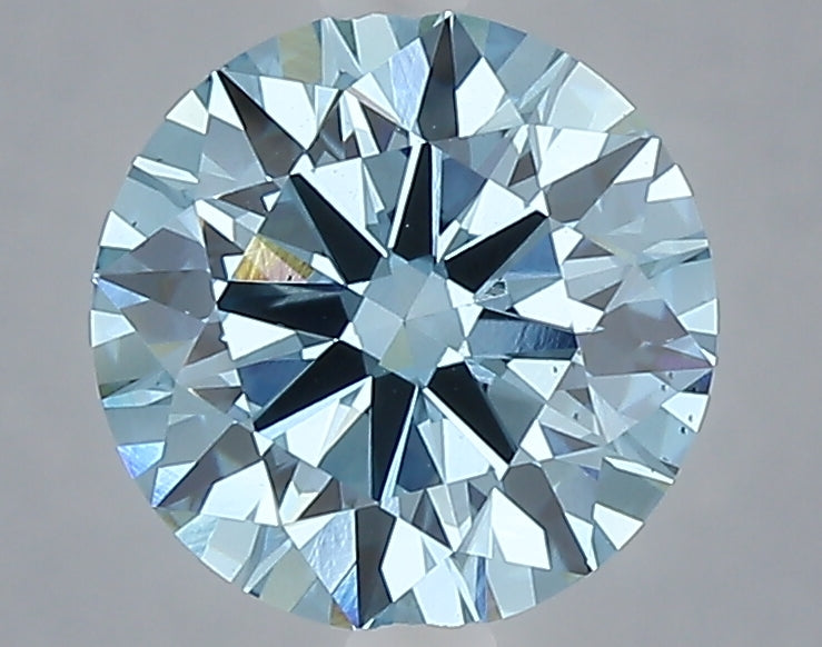 2.07 carat fancy vivid blue round lab grown diamond VS2 clarity