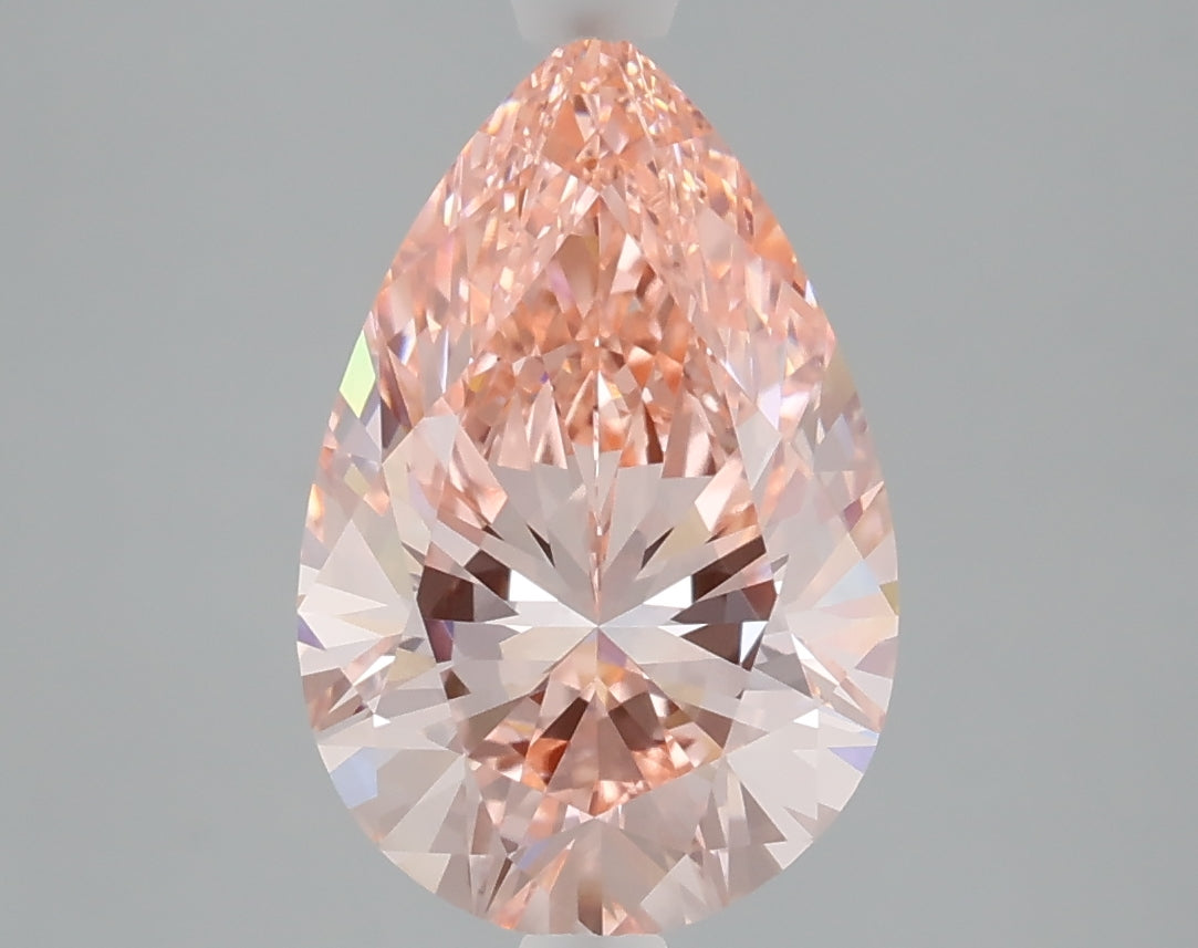 3.06 carat fancy vivid pink pear lab grown diamond VVS2 clarity