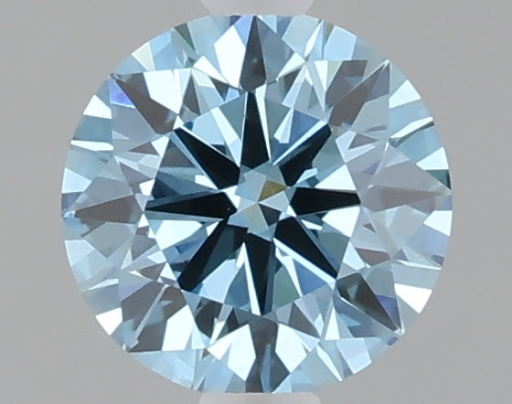 1.01 carat fancy vivid blue round lab grown diamond VVS2 clarity