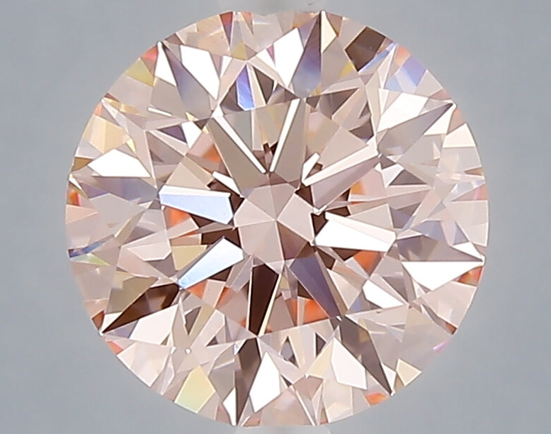 2.55 carat fancy intense pink round lab grown diamond VVS2 clarity